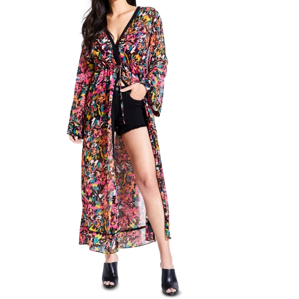 Guess Melia Printed Long Duster